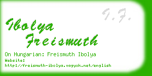ibolya freismuth business card
